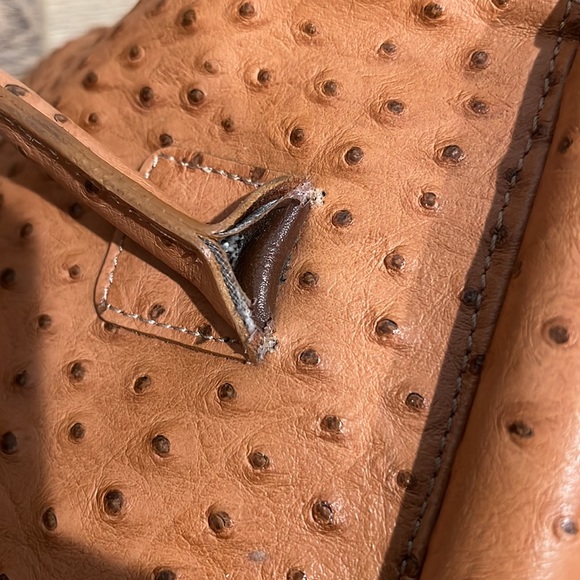 Bags Pelle Di Giada Embossed Leather Ostrich Bag Poshmark